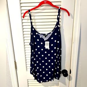 NWT Torrid navy and white polka dot tank top